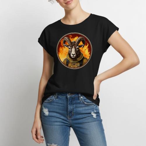 Firefighter ibex - Women's Premium Roll Up Sleeve T-Shirt