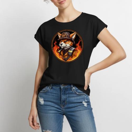 Fox Firefighter - Women's Premium Roll Up Sleeve T-Shirt