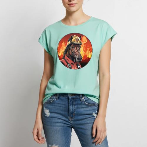 Horses Firefighter / fireman horse - Women's Premium Roll Up Sleeve T-Shirt