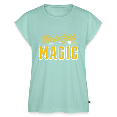 Black & Gold Magic - Women's Premium Roll Up Sleeve T-Shirt