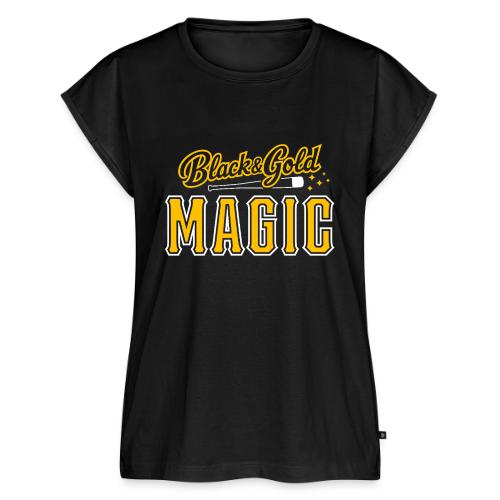 Black & Gold Magic - Women's Premium Roll Up Sleeve T-Shirt