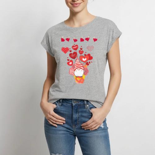 Design wrapped in love hearts, vibrating in love. - Women's Premium Roll Up Sleeve T-Shirt