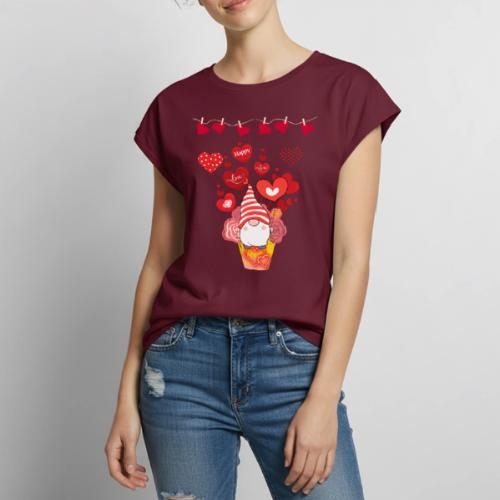 Design wrapped in love hearts, vibrating in love. - Women's Premium Roll Up Sleeve T-Shirt