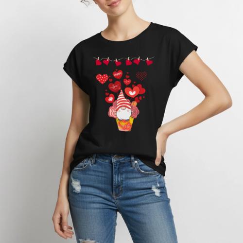 Design wrapped in love hearts, vibrating in love. - Women's Premium Roll Up Sleeve T-Shirt