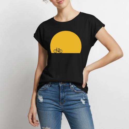 Sundown Bicycle - Women's Premium Roll Up Sleeve T-Shirt