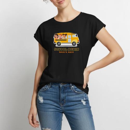 first day of school outfit- school again - Women's Premium Roll Up Sleeve T-Shirt