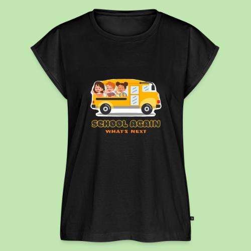 first day of school outfit- school again - Women's Premium Roll Up Sleeve T-Shirt