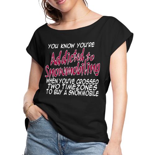Snowmobile Time Zones - Women's Roll Cuff T-Shirt
