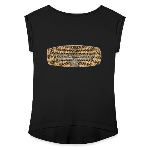 Cyrus Cylinder and Faravahar 2 - Women's Roll Cuff T-Shirt
