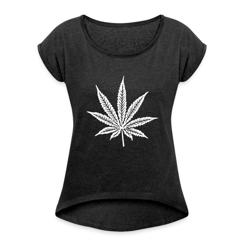 Cannabis Leaf - Women's Roll Cuff T-Shirt