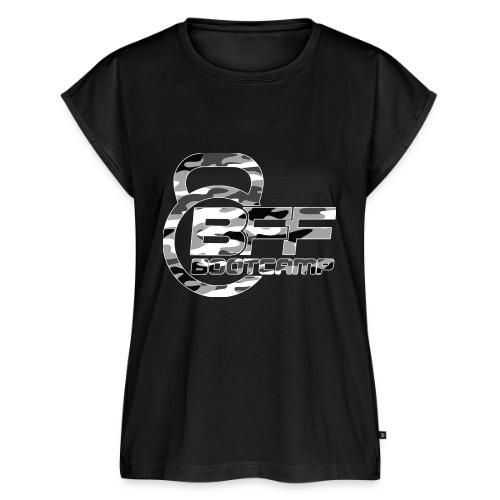 BFF Bootcamp Logo -Camo - Women's Premium Roll Up Sleeve T-Shirt