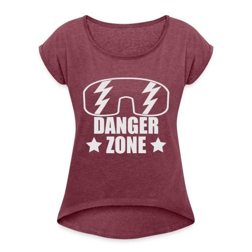 dangerzone_forblack - Women's Roll Cuff T-Shirt