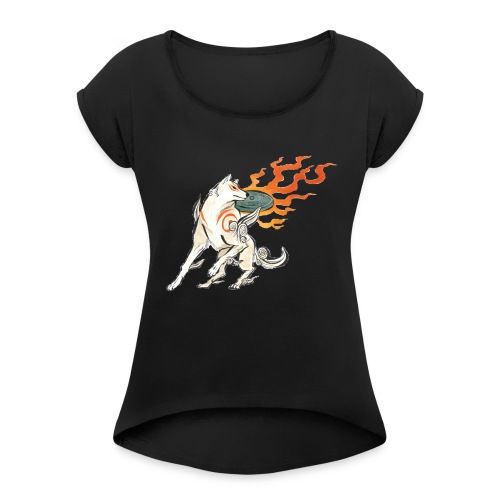 Fire wolf - Women's Roll Cuff T-Shirt
