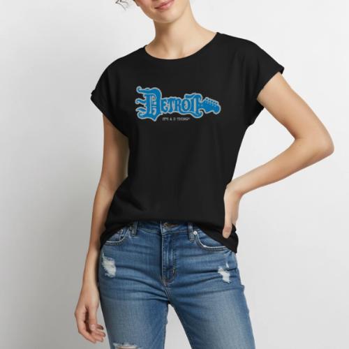 IT'S A D THING BLUE AND SILVER GUITAR - Women's Premium Roll Up Sleeve T-Shirt