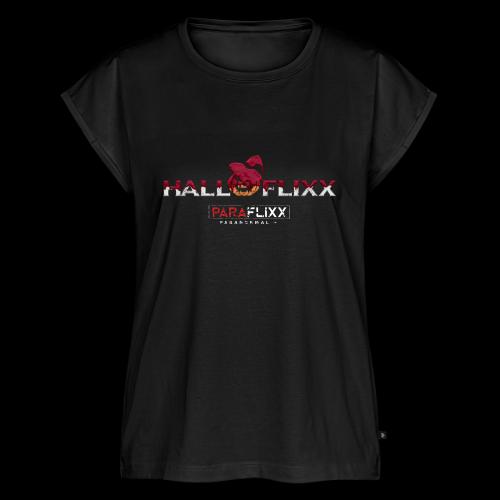 HALLOFlixx Apparel - Women's Premium Roll Up Sleeve T-Shirt