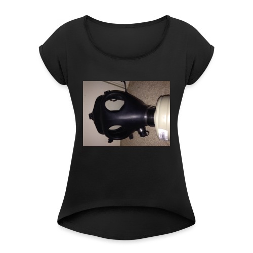 4A1 gas mask shirt is cool and unique! - Women's Roll Cuff T-Shirt