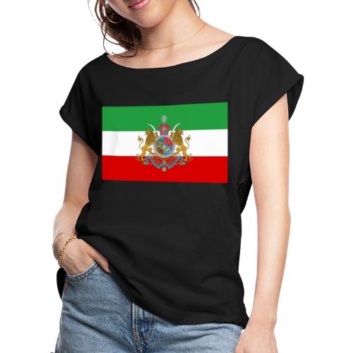 Iran Imperial Flag - Women's Roll Cuff T-Shirt