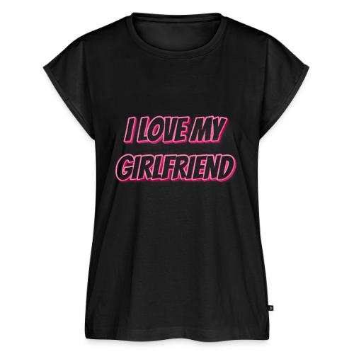 I Love My Girlfriend T-Shirt - Customizable - Women's Premium Roll Up Sleeve T-Shirt