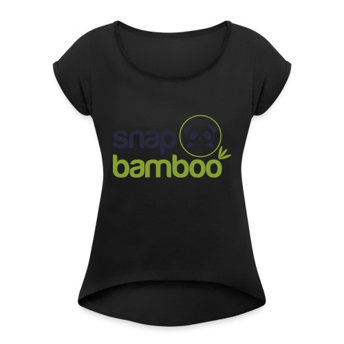 Snap Bamboo Square Logo Branded - Women's Roll Cuff T-Shirt