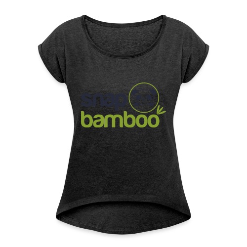 Snap Bamboo Square Logo Branded - Women's Roll Cuff T-Shirt