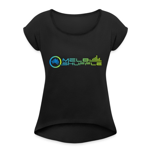 Melbshuffle Gradient Logo - Women's Roll Cuff T-Shirt