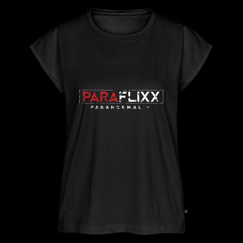 PARAFlixx White Grunge - Women's Premium Roll Up Sleeve T-Shirt