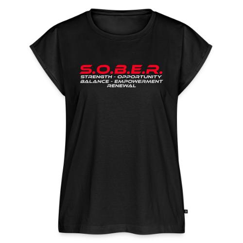 S O B E R - Women's Premium Roll Up Sleeve T-Shirt