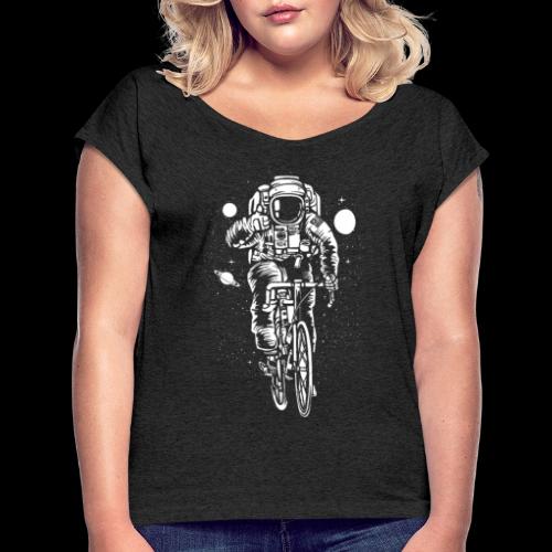 Space Cyclist - Women's Roll Cuff T-Shirt