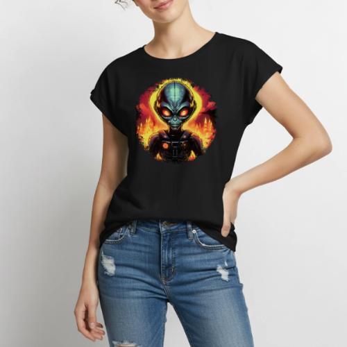 Aliens Firefighter - Women's Premium Roll Up Sleeve T-Shirt