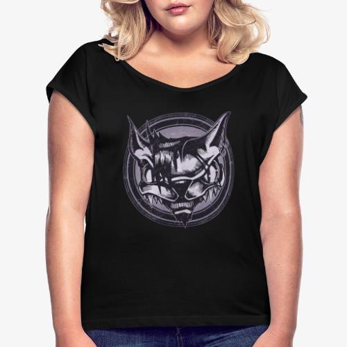 Wild Cat Grunge Animal - Women's Roll Cuff T-Shirt