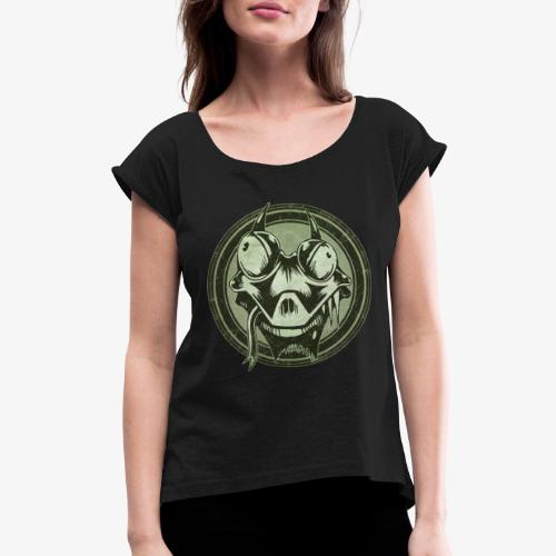 Wild Lizard Grunge Animal - Women's Roll Cuff T-Shirt