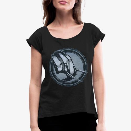Wild Elephant Grunge Animal - Women's Roll Cuff T-Shirt