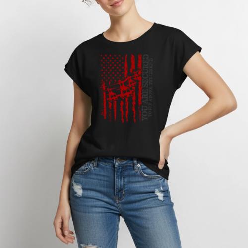 You are Secured To Fly Above The Ground - Women's Premium Roll Up Sleeve T-Shirt