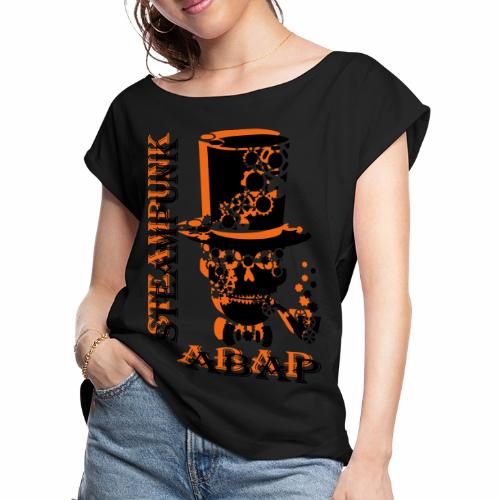 Steampunk Skull - Women's Roll Cuff T-Shirt
