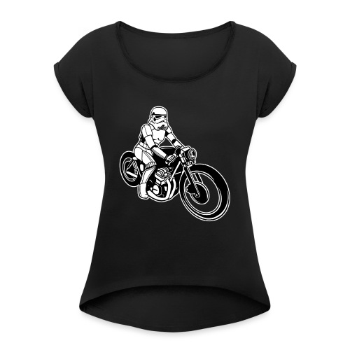 Stormtrooper Motorcycle - Women's Roll Cuff T-Shirt