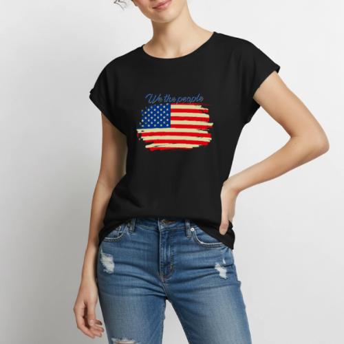 We the People - Women's Premium Roll Up Sleeve T-Shirt