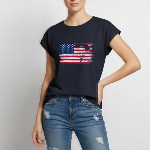 American paratrooper 1 - Women's Premium Roll Up Sleeve T-Shirt