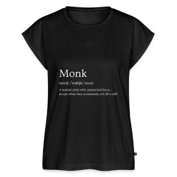 Monk - Women's Premium Roll Up Sleeve T-Shirt - black - Front - AI Model Female 180 light (180cm)