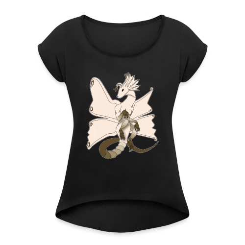 Butterfly Dragon Women's Long Sleeve Jersey T-Shir - Women's Roll Cuff T-Shirt