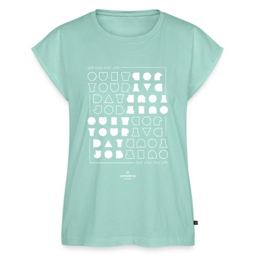 Quit upside white - Women's Premium Roll Up Sleeve T-Shirt