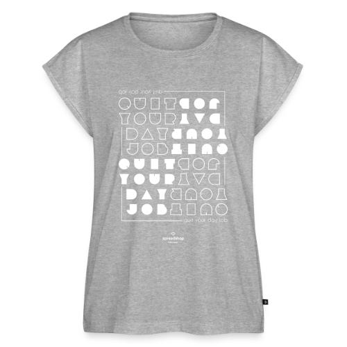 Quit upside white - Women's Premium Roll Up Sleeve T-Shirt