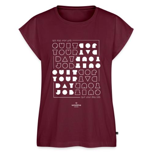 Quit upside white - Women's Premium Roll Up Sleeve T-Shirt
