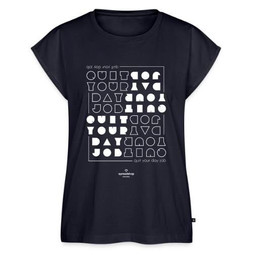 Quit upside white - Women's Premium Roll Up Sleeve T-Shirt