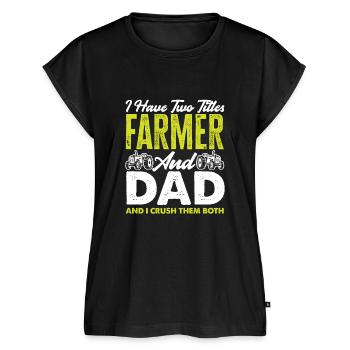 Awesome Farmer Funny Farmer Gift - Women's Premium Roll Up Sleeve T-Shirt - black - Front - AI Model Female 180 light (180cm)
