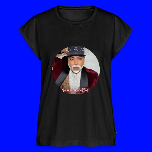 AMARU - Champagne Attitude Round - Women's Premium Roll Up Sleeve T-Shirt