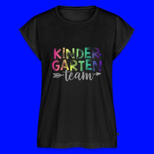 Kindergarten Team Teacher T-Shirts Rainbow - Women's Premium Roll Up Sleeve T-Shirt