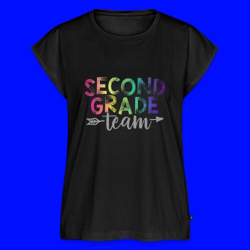Second Grade Team Teacher T-Shirts Rainbow - Women's Premium Roll Up Sleeve T-Shirt