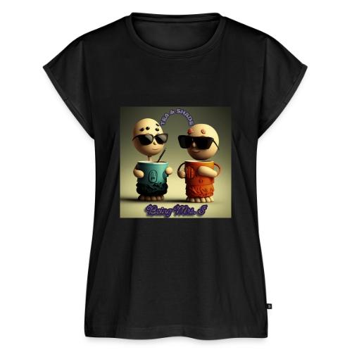 Smoon City_Tea and Shade - Women's Premium Roll Up Sleeve T-Shirt