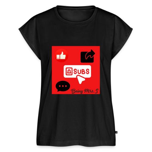 Like Share Subscribe Comment - Women's Premium Roll Up Sleeve T-Shirt