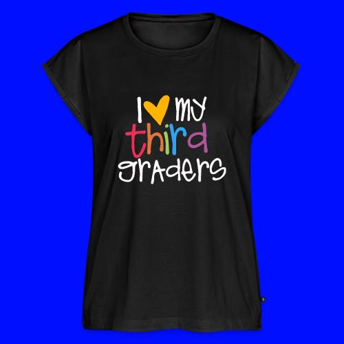 I Love My Third Graders Teacher Shirt - Women's Premium Roll Up Sleeve T-Shirt